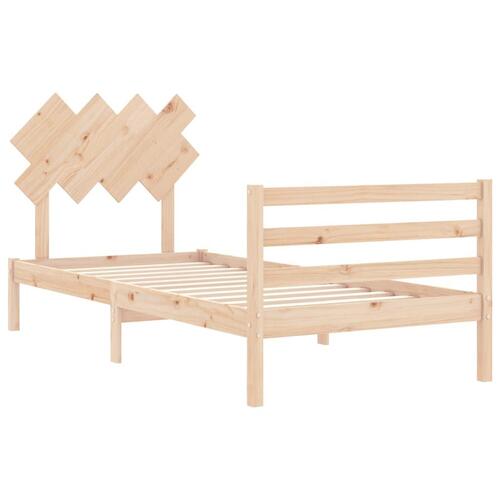 Sengeramme med sengegavl 100x200 cm massivt træ