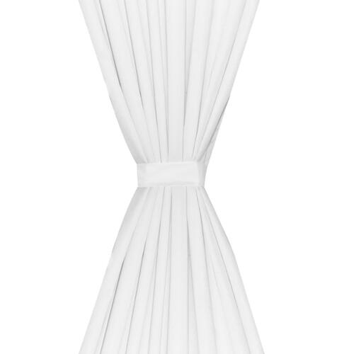 Lysdæmpende gardiner 2 stk. dobbelt stoflag 140x175 cm hvid