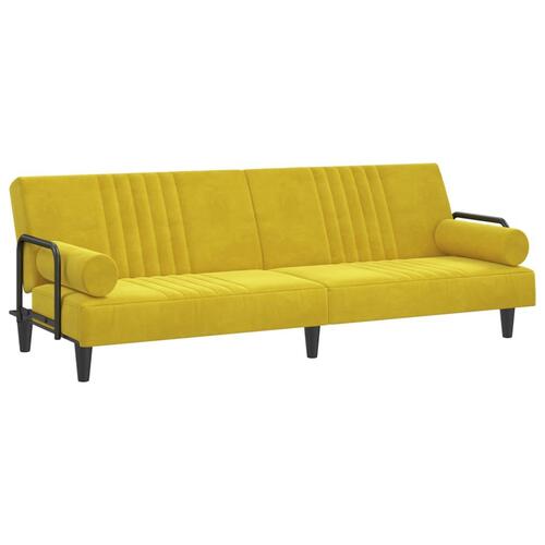 Sovesofa med armlæn velour gul