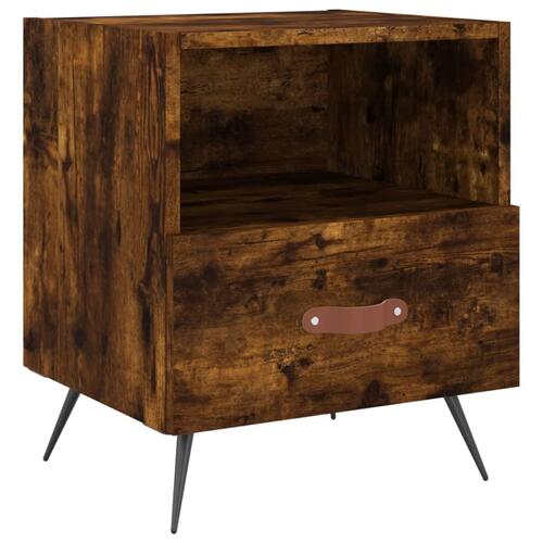 Sengeborde 2 stk. 40x35x47,5 cm konstrueret træ røget egetræ