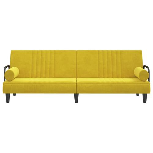 Sovesofa med armlæn velour gul