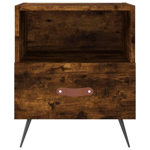 Sengeborde 2 stk. 40x35x47,5 cm konstrueret træ røget egetræ