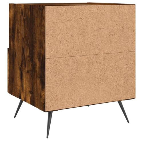 Sengeborde 2 stk. 40x35x47,5 cm konstrueret træ røget egetræ