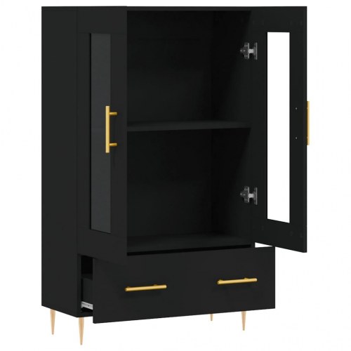 Skab 69,5x31x115 cm konstrueret træ sort
