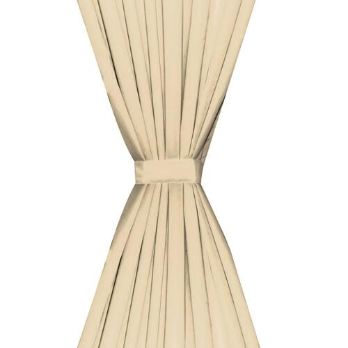 Lysdæmpende gardiner 2 stk. dobbelt stoflag 140 x 175 cm beige