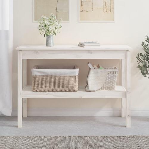 Konsolbord 110x40x75 cm massivt fyrretræ hvid