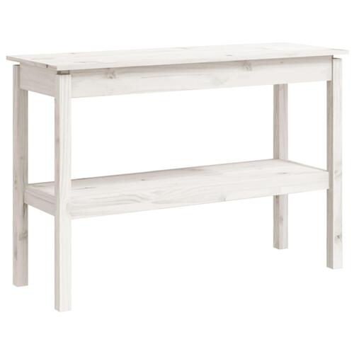 Konsolbord 110x40x75 cm massivt fyrretræ hvid