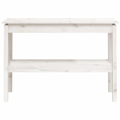 Konsolbord 110x40x75 cm massivt fyrretræ hvid