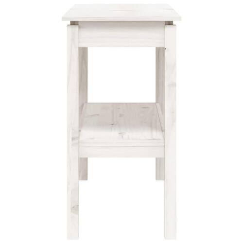 Konsolbord 110x40x75 cm massivt fyrretræ hvid