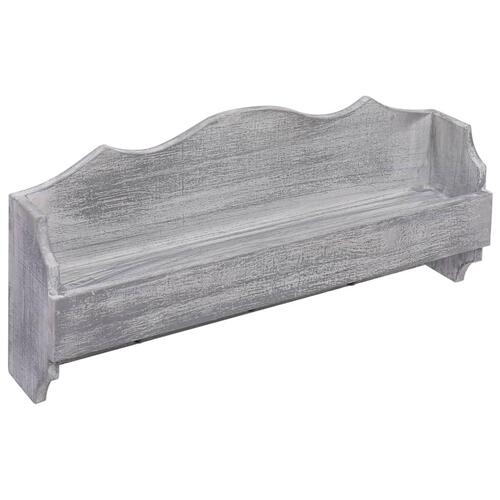 Vægmonteret knagerække 50 x 10 x 23 cm træ grå