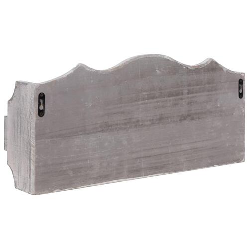 Vægmonteret knagerække 50 x 10 x 23 cm træ grå