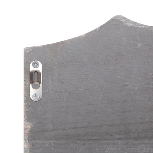 Vægmonteret knagerække 50 x 10 x 23 cm træ grå