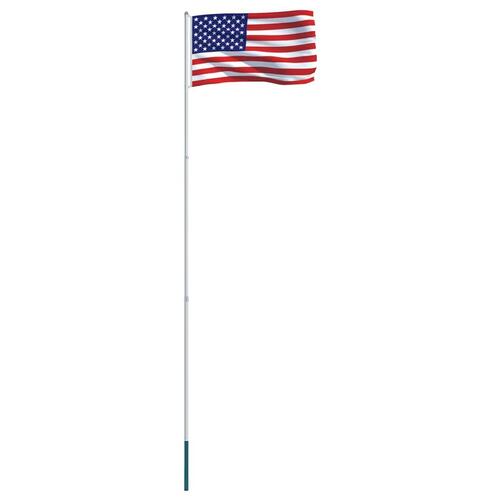USA flag og flagstang 4 m aluminium