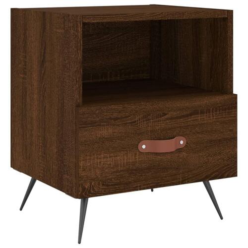 Sengeborde 2 stk. 40x35x47,5 cm konstrueret træ brunt egetræ