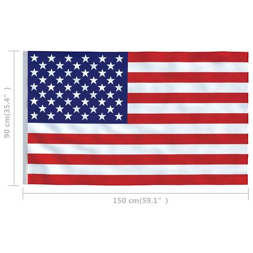 USA flag og flagstang 4 m aluminium