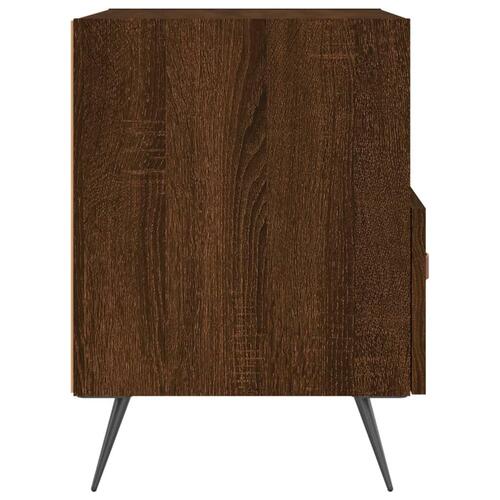 Sengeborde 2 stk. 40x35x47,5 cm konstrueret træ brunt egetræ