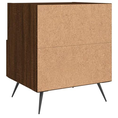 Sengeborde 2 stk. 40x35x47,5 cm konstrueret træ brunt egetræ