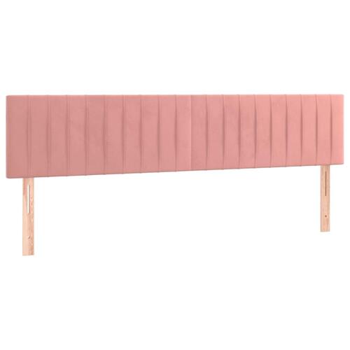 Sengegavle 2 stk. 90x5x78/88 cm fløjl lyserød