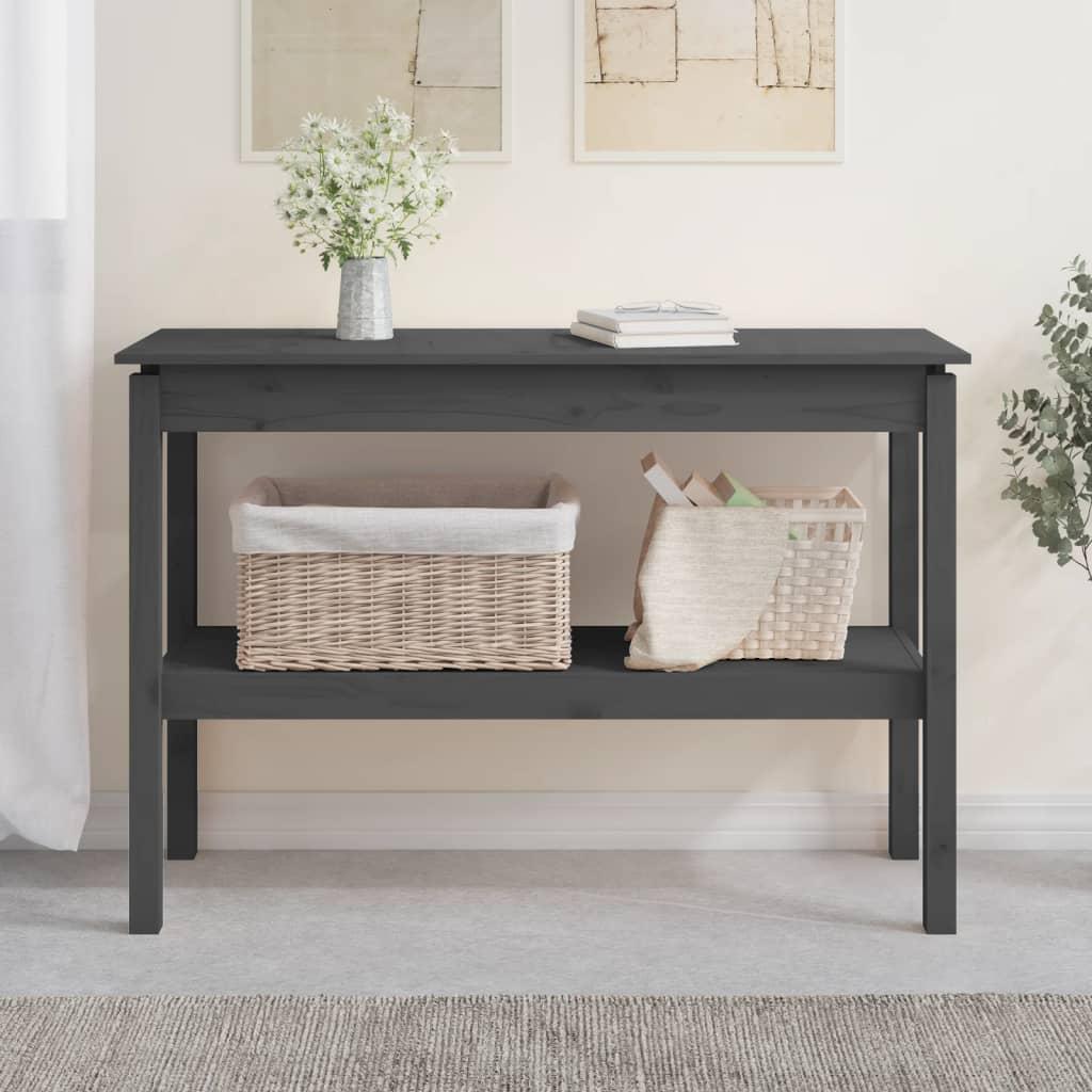 Konsolbord 110x40x75 cm massivt fyrretræ grå