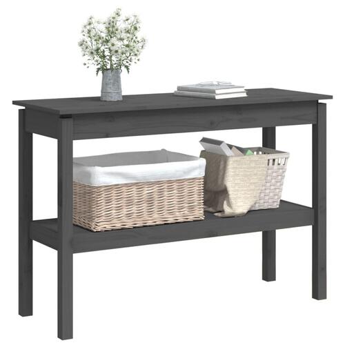 Konsolbord 110x40x75 cm massivt fyrretræ grå