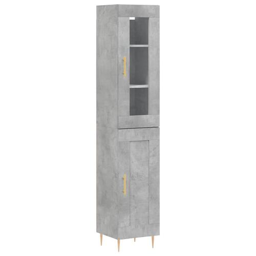 Skab 34,5x34x180 cm konstrueret træ betongrå