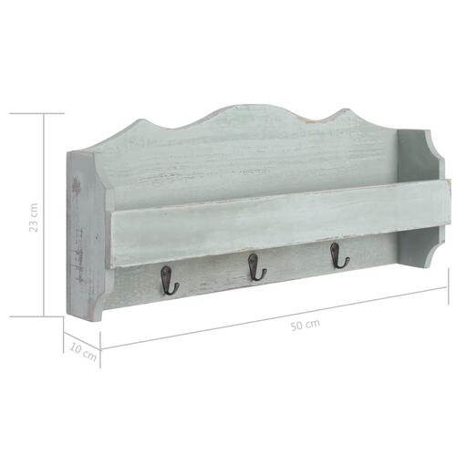 Vægmonteret knagerække 50 x 10 x 23 cm træ grøn