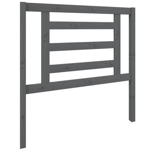 Sengegærde 96x4x100 cm massivt fyrretræ grå