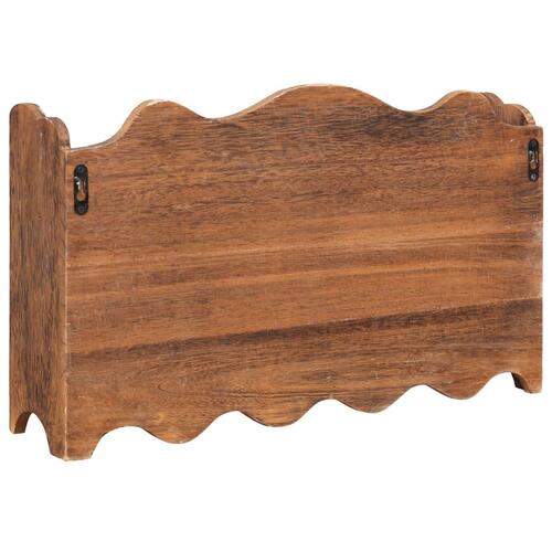 Vægmonteret knagerække 50 x 10 x 30 cm træ brun