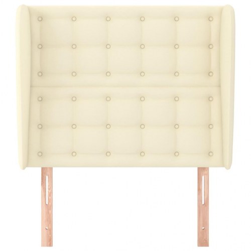 Sengegavl med kanter 103 x 23 x 118/128 cm - cremefarvet