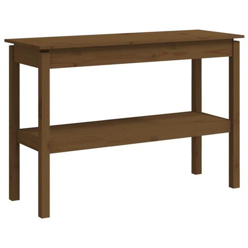 Konsolbord 110x40x75 cm massivt fyrretræ gyldenbrun