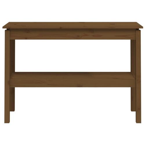 Konsolbord 110x40x75 cm massivt fyrretræ gyldenbrun