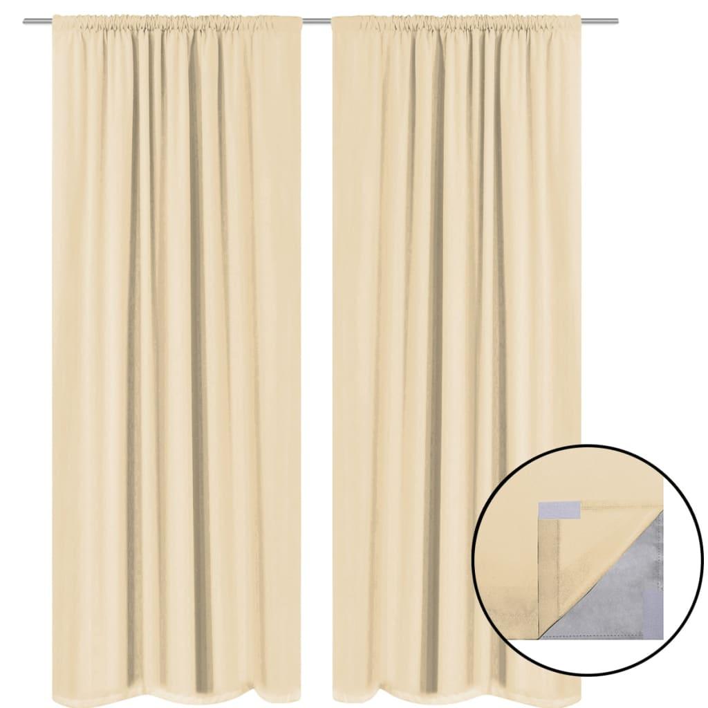 Lysdæmpende gardiner 2 stk. dobbeltlag 140x245 cm beige