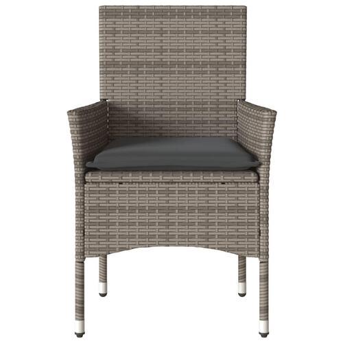 Havestole med hynder 2 stk. polyrattan grå