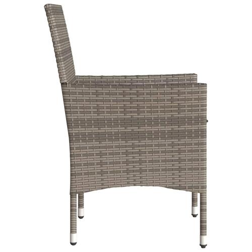 Havestole med hynder 2 stk. polyrattan grå