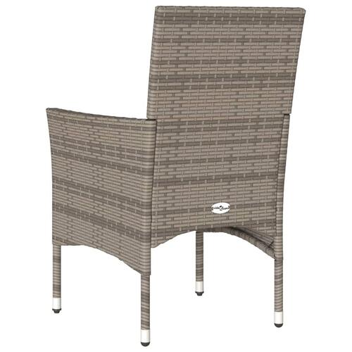 Havestole med hynder 2 stk. polyrattan grå