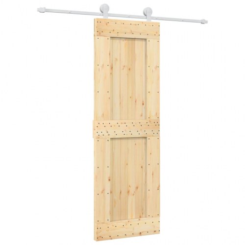 Skydedør med monteringssæt 70x210 cm massivt fyrretræ