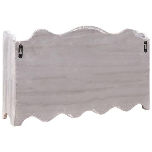 Vægmonteret knagerække 50 x 10 x 30 cm træ grå
