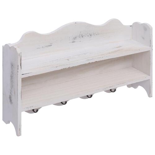 Vægmonteret knagerække 50 x 10 x 30 cm træ hvid