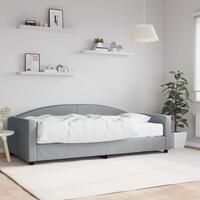 Daybed med madras 100x200 cm stof lysegrå