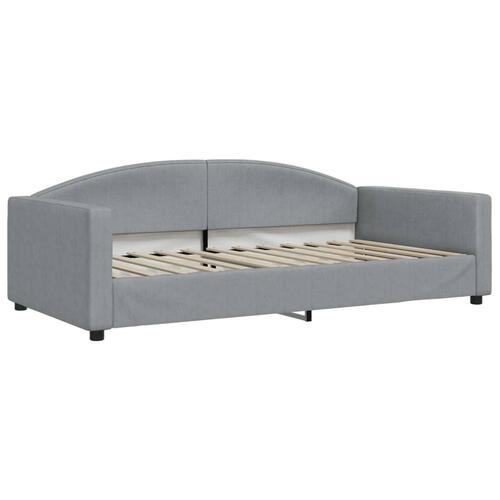 Daybed med madras 100x200 cm stof lysegrå