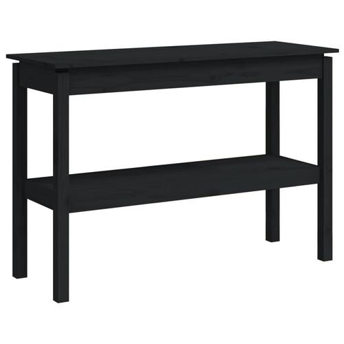 Konsolbord 110x40x75 cm massivt fyrretræ sort