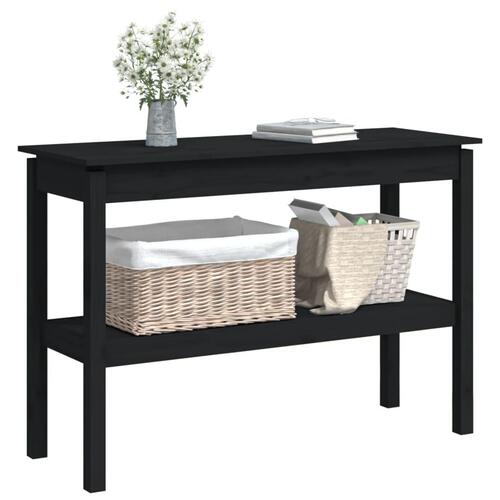 Konsolbord 110x40x75 cm massivt fyrretræ sort