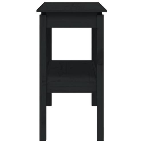 Konsolbord 110x40x75 cm massivt fyrretræ sort