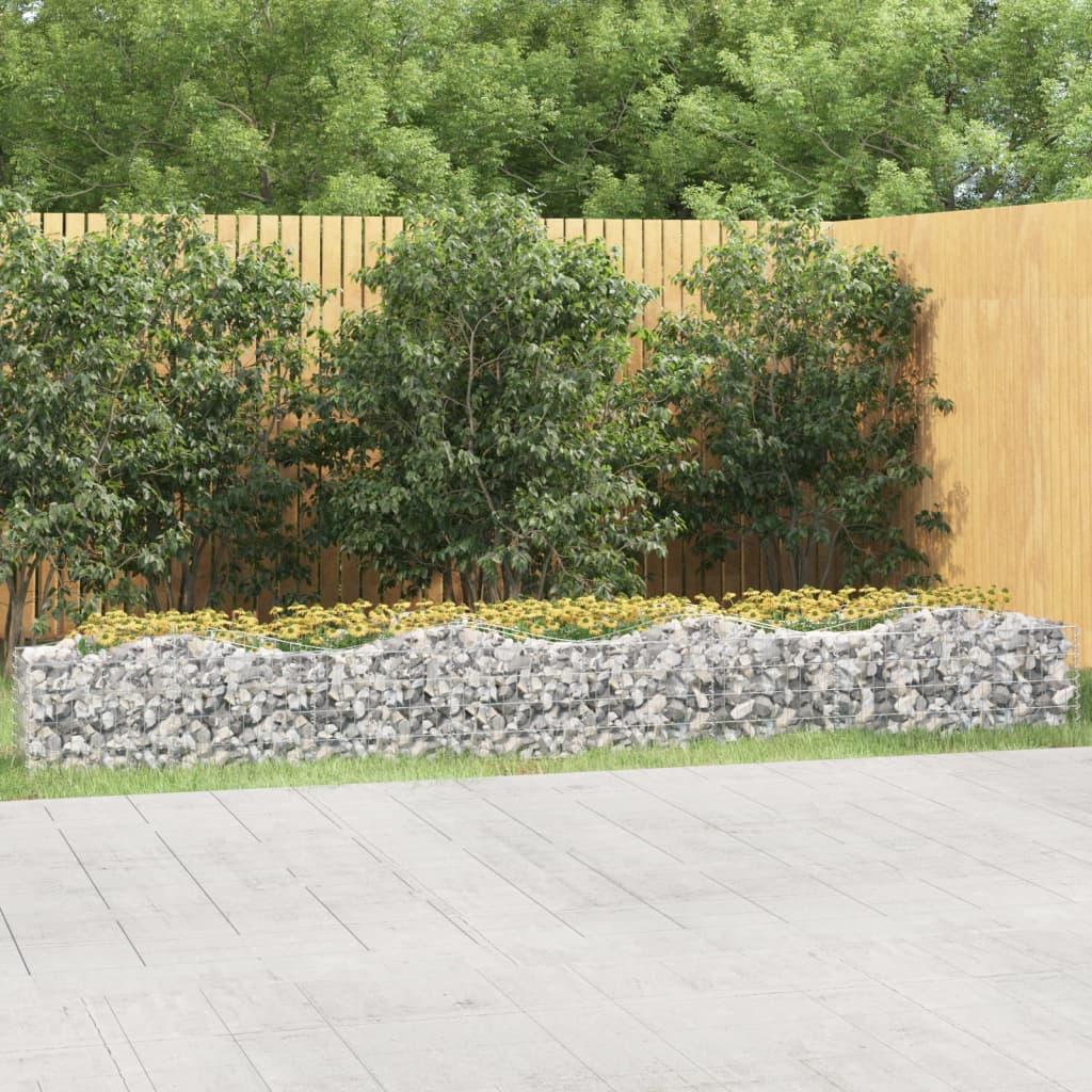 Buet gabion-højbed 400x50x50 cm galvaniseret jern