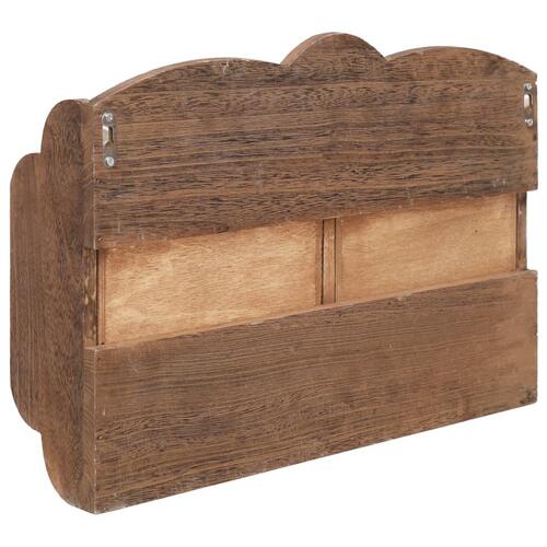 Vægmonteret knagerække 50 x 10 x 34 cm træ brun