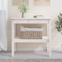 Konsolbord 80x40x75 cm massivt fyrretræ hvid