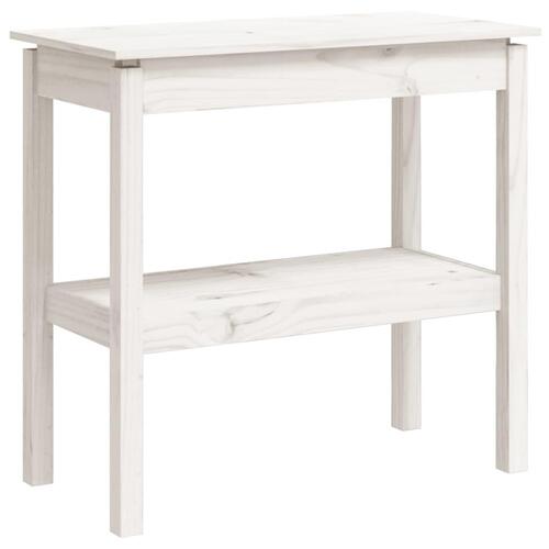 Konsolbord 80x40x75 cm massivt fyrretræ hvid