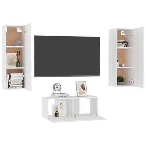 Tv-skabe 3 dele spånplade hvid