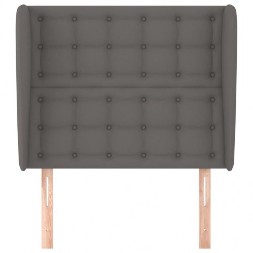Sengegavl med kanter 103 x 23 x 118/128 cm - grå