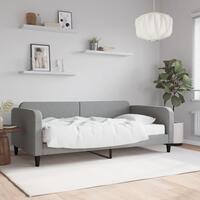 Daybed med madras 100x200 cm stof lysegrå